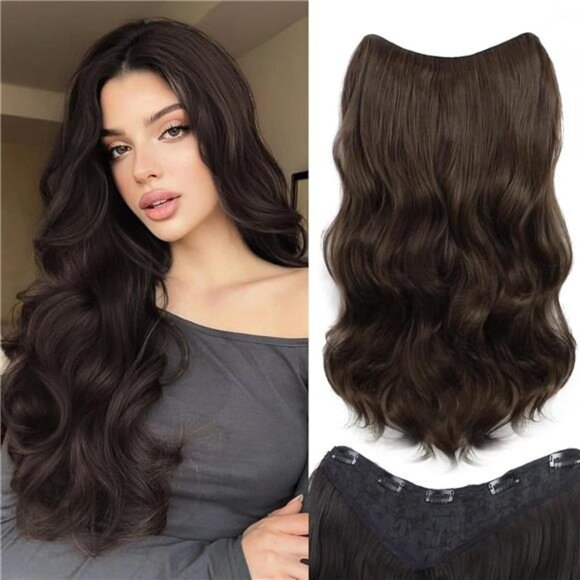 Ponytail Extensions, Long Claw Clip Brown